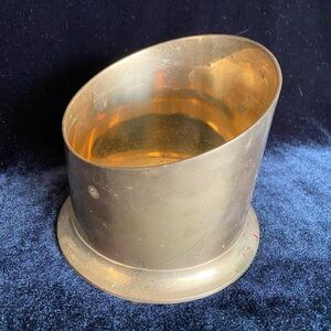 Ambrosia Handmade India BRASS candle holders slanted style rimmed Vintage wine